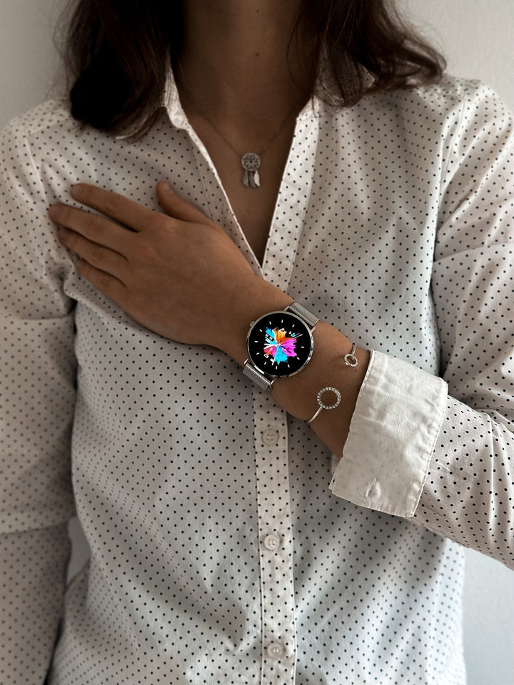Damen Smartwatch mit Touchdisplay und Fitnessfunktionen