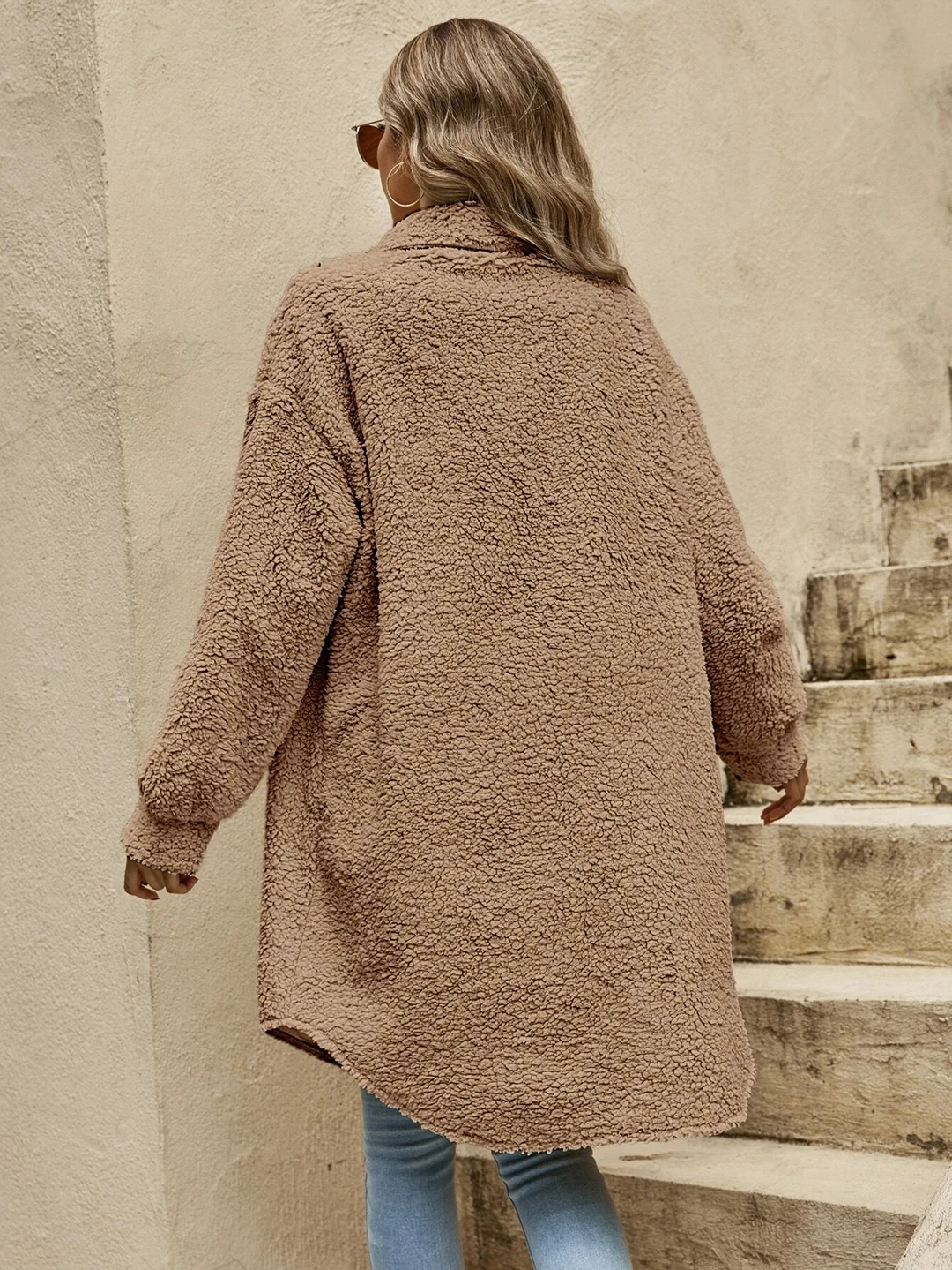 W&W Mode - Damen Button-up Mantel mit auffälligen Knöpfen