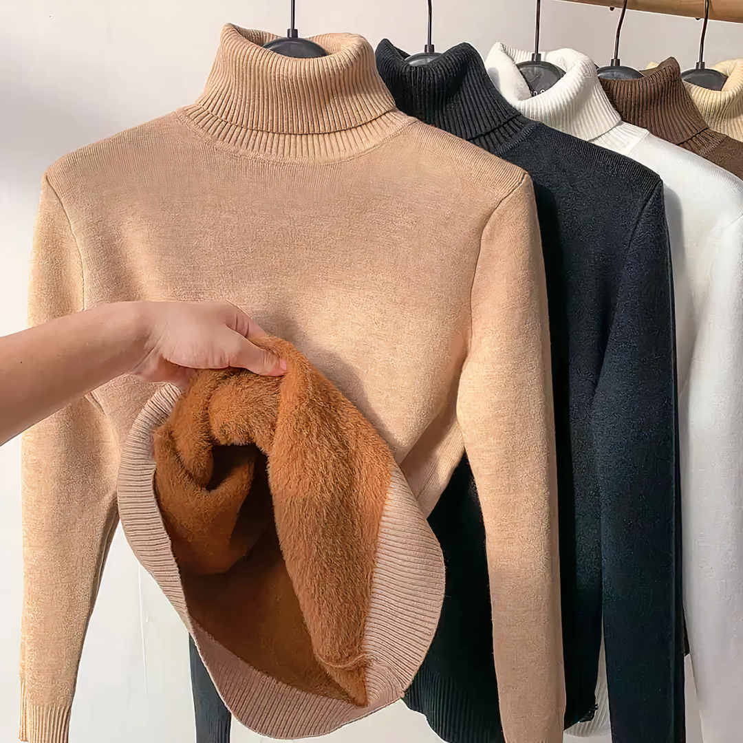 W&W Mode - Rollkragenpullover mit Samtfutter