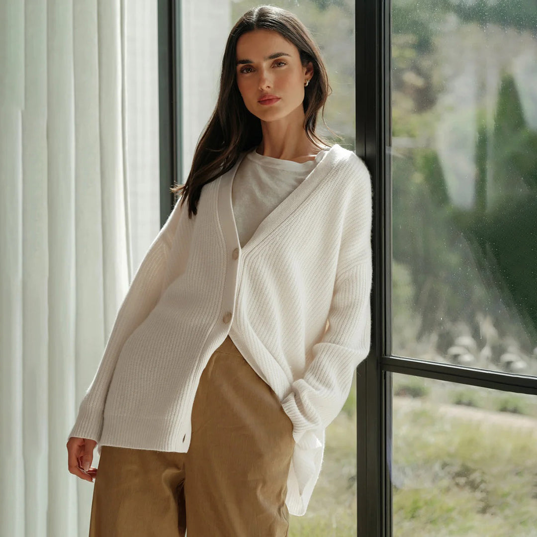 W&W Mode | Warme Knopf-Strickjacke für Damen