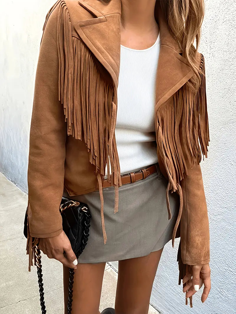 W&W Mode | Velourslederjacke mit Fransen