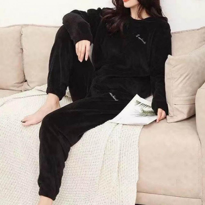 W&W Mode | Pyjama Set Warme Plüsch-Schlafkleidung für Damen