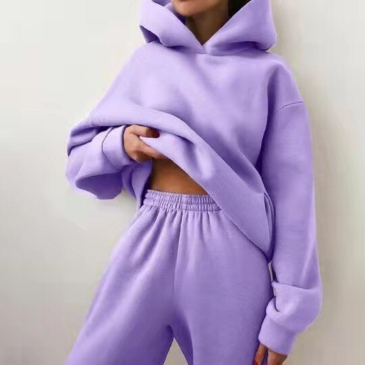 W&W Mode | Trainingsanzug Lässiges 2-teiliges Hoodie & Sweatpants Set für Damen