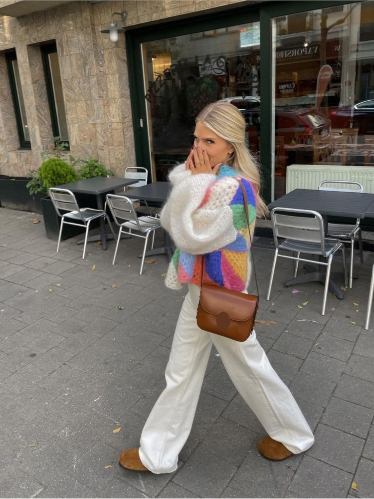 W&W Mode | Mehrfarbiger Cardigan Für Frauen