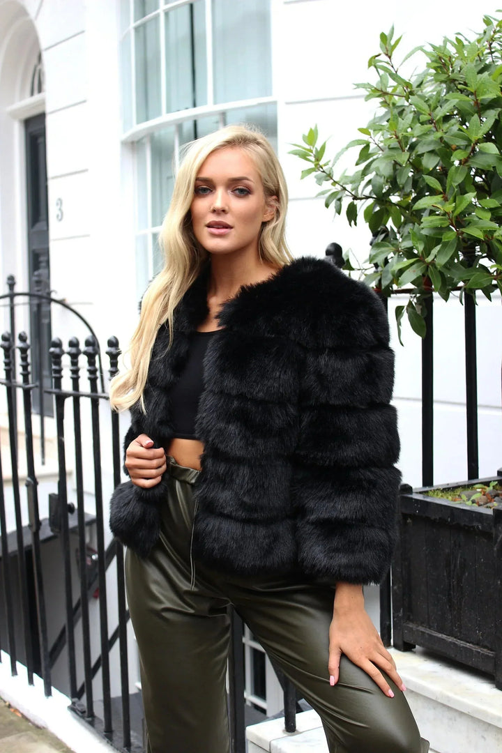W&W Mode | Warm Kurz Flauschige Jacke Kunstpelzmantel für Damen