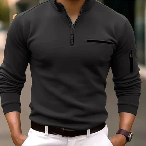 W&W Mode | Herrenpullover Mit Reißverschluss Und Taschen