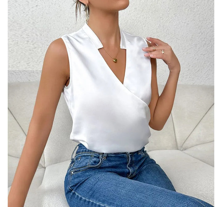 W&W Mode Elegantes ärmelloses Einfarbiges Top