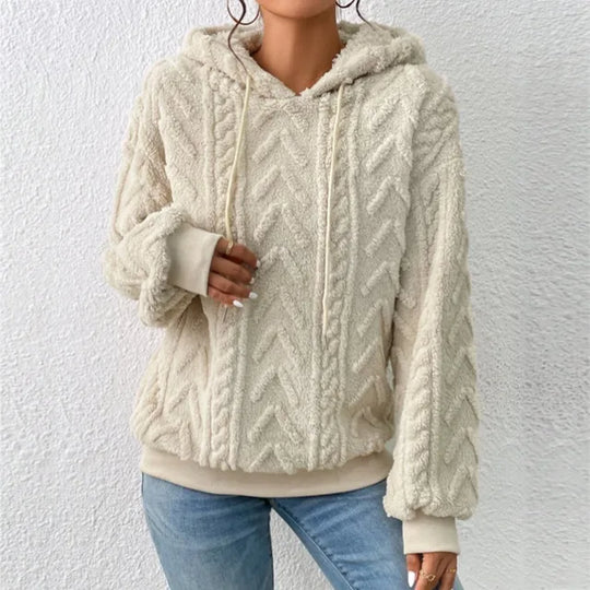 W&W Mode | Lässiger Herbst Teddy Fleece Hoodie für Frauen