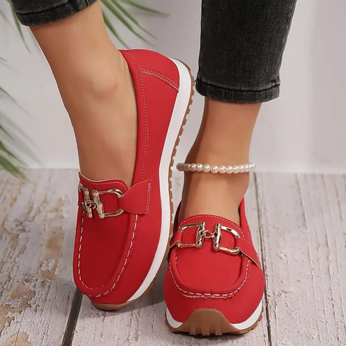 W&W Mode | Metallische Schnalle Slip On Wanderschuhe Damenschuhe