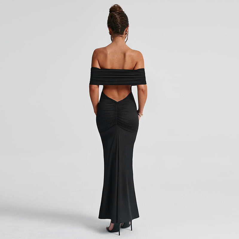 W&W Mode | Kleid Offene Rückseite Bodycon Off Shoulder Kleid Elegantes Kleid