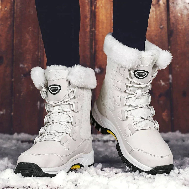 W&W Mode | Klassische Winter Midi Stiefel mit Futter für Frauen