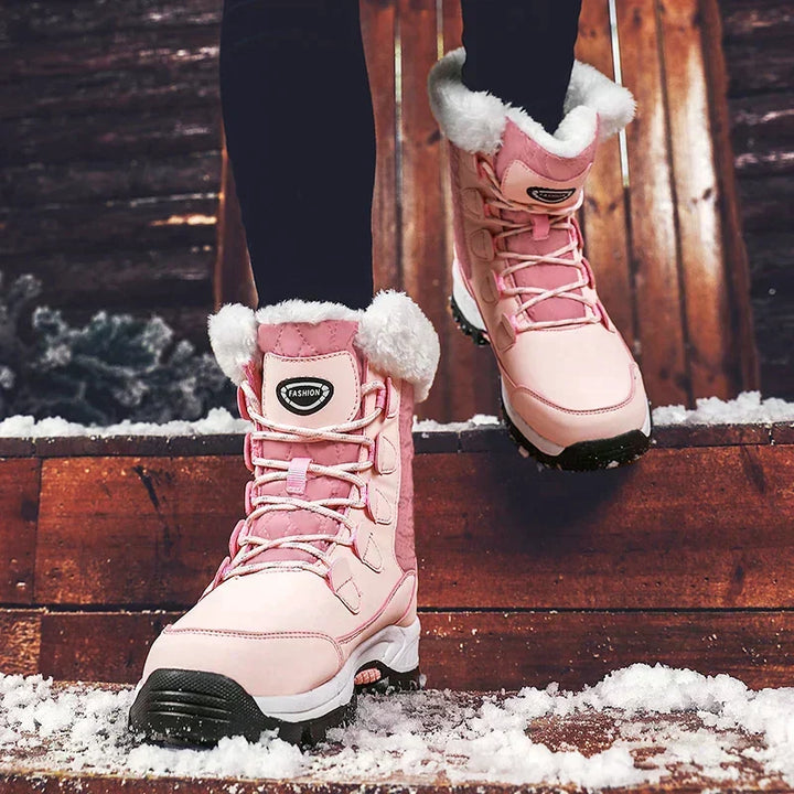 W&W Mode | Klassische Winter Midi Stiefel mit Futter für Frauen