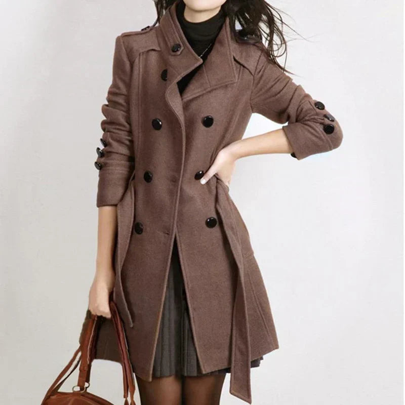 W&W Mode | Mantel Mit Gürtel Für Herbst Winter Wärme Für Frauen