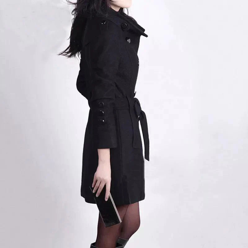 W&W Mode | Mantel Mit Gürtel Für Herbst Winter Wärme Für Frauen
