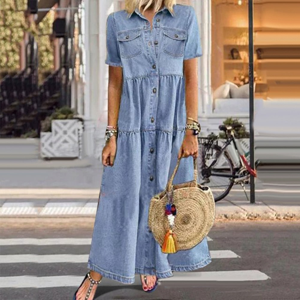 W&W Mode | Elegantes Denim-Kleid