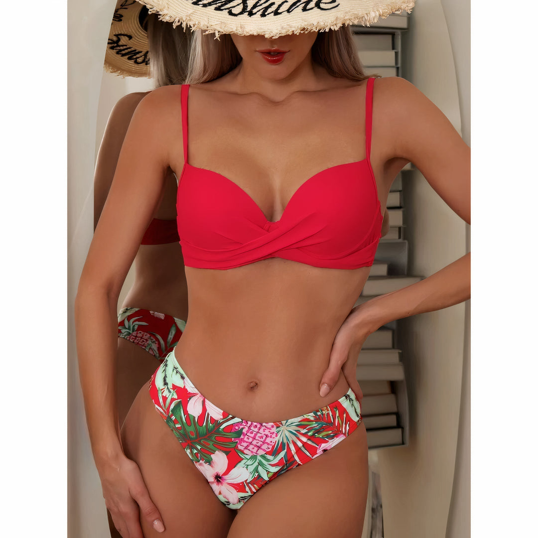 W&W Mode in-1-Bikini-Set mit Blumenmuster (Bestseller)