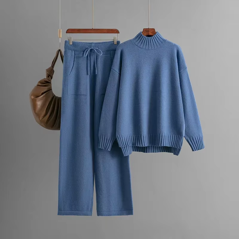 W&W Mode | Stilvolles Set Aus Langärmeligem Pullover Und Gerader Hose