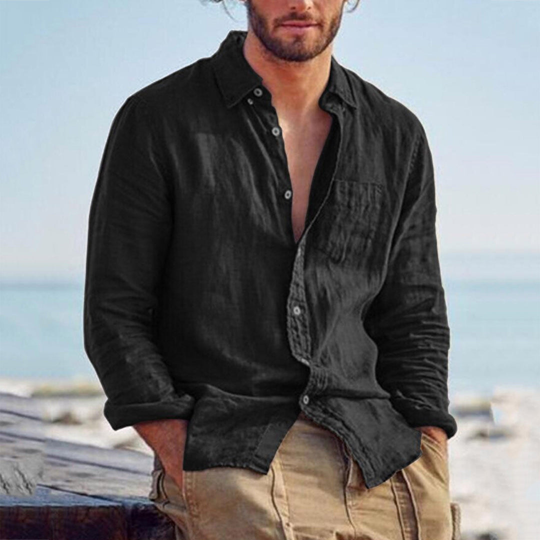Herren Leichtes Leinenhemd W&W Mode