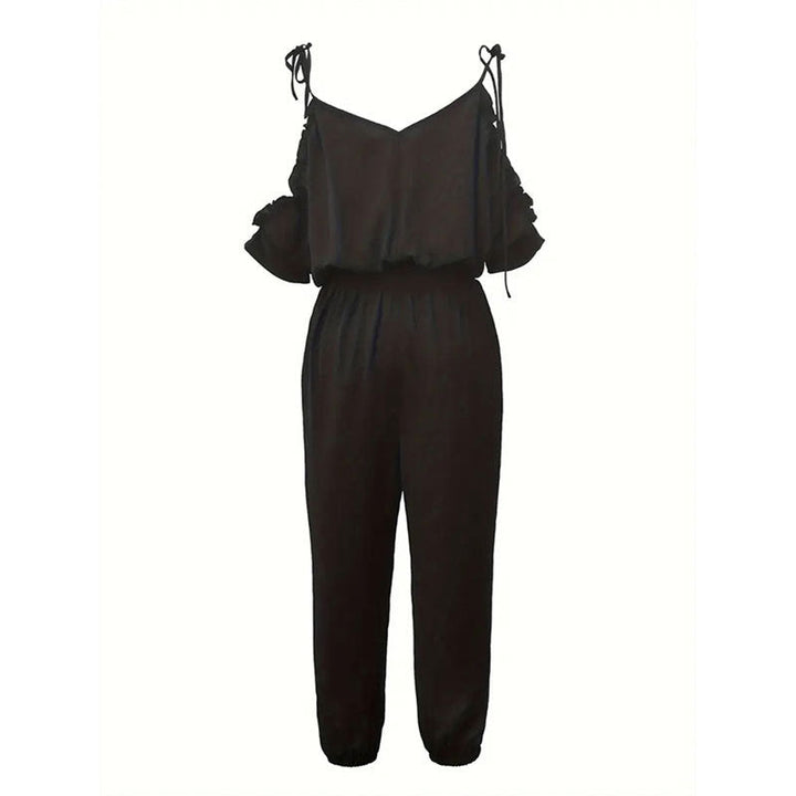 Damen Eleganter Overall mit rüschendetails und praktischem Gummizug W&W Mode