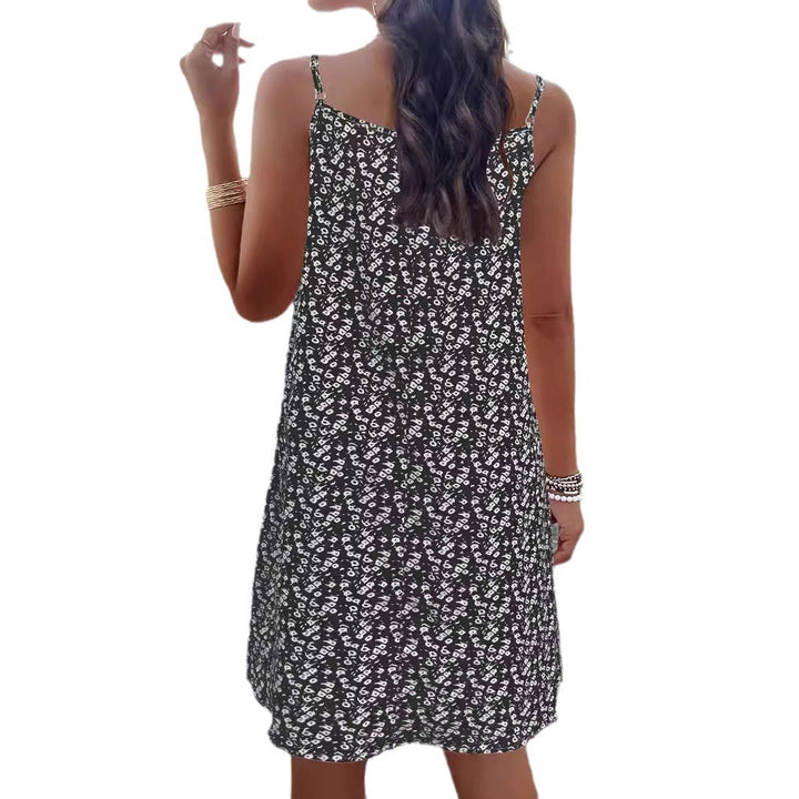 Damen ärmelloses Sommerkleid mit elastischem Bund und floralem Muster W&W Mode