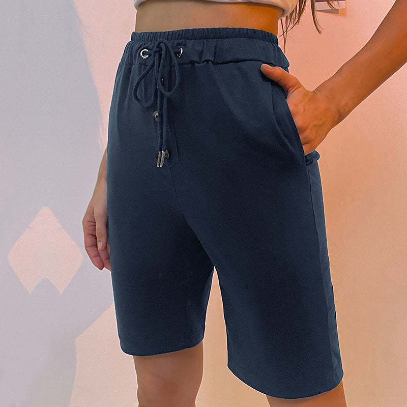 Damen Shorts mit elastischem Bund, Kordelzug und Seitentaschen