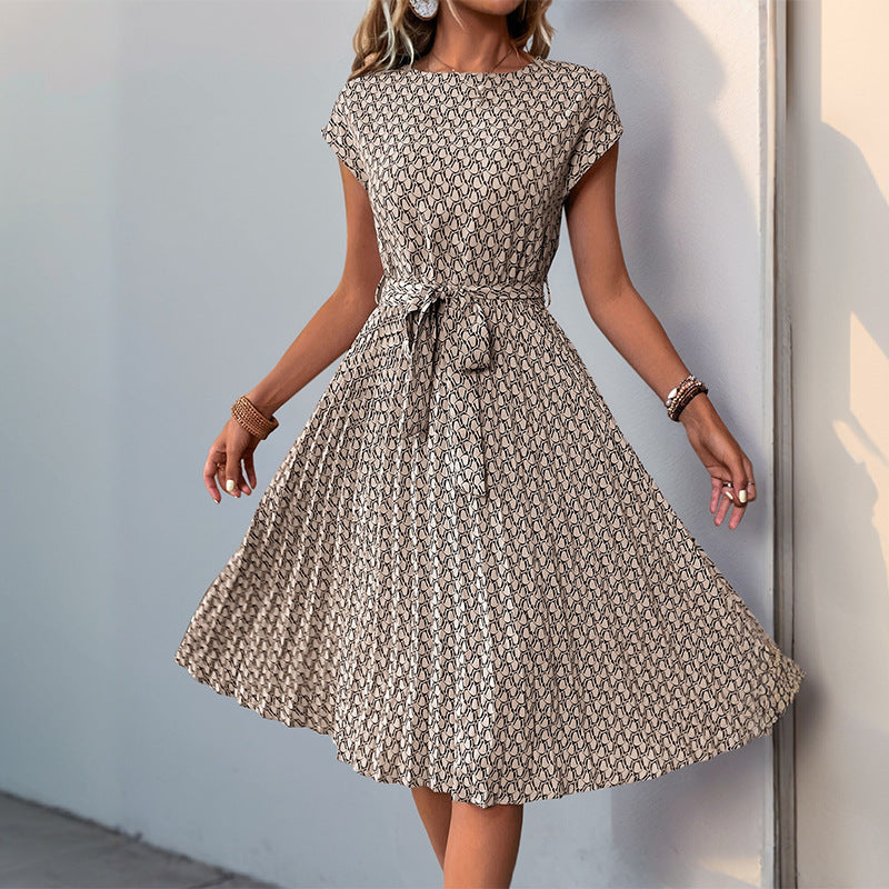 Damen Midikleid mit asymmetrischem Schnitt und modischem Bindegürtel W&W Mode
