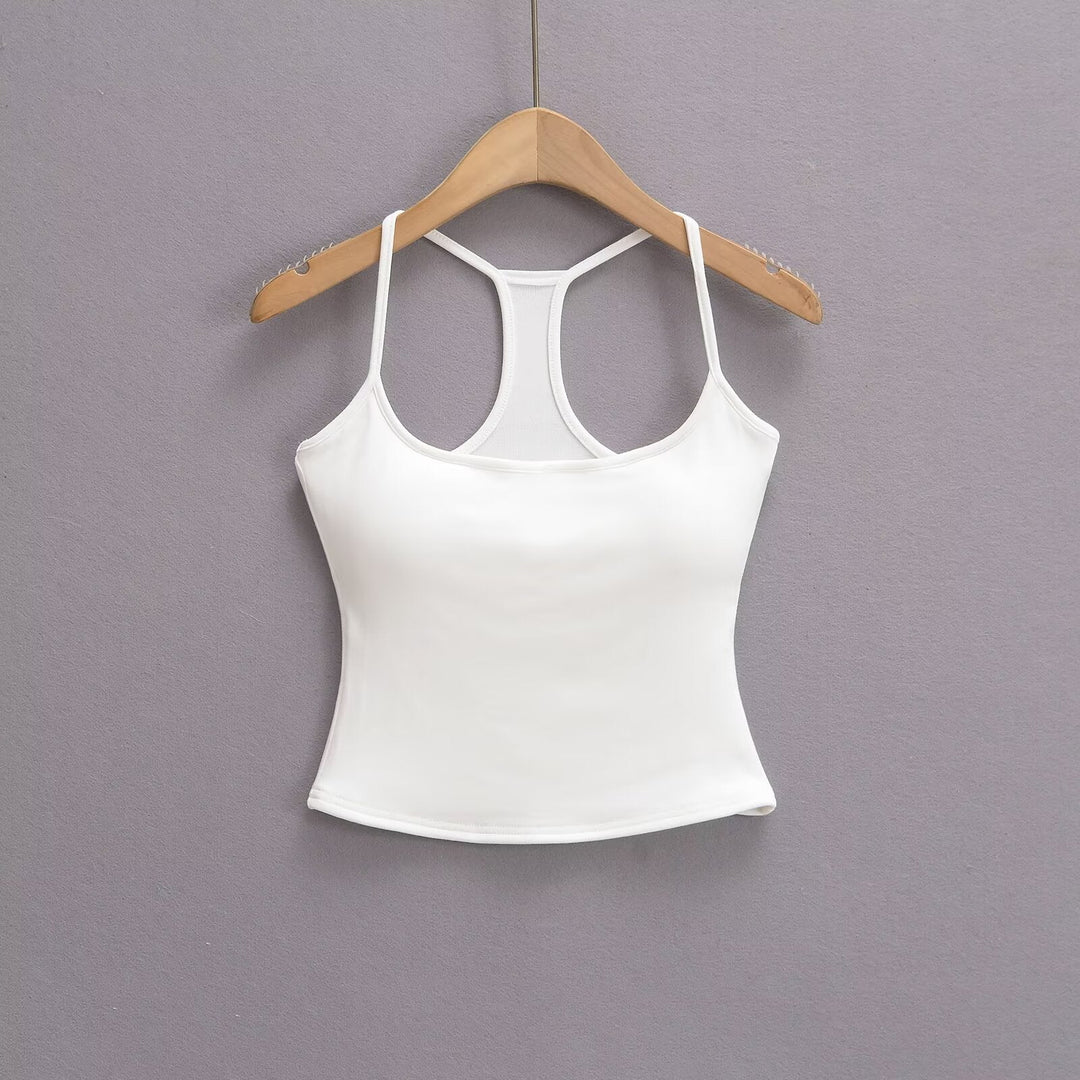 Damen Sportliches Trägershirt mit atmungsaktivem Material und deportivo Design W&W Mode