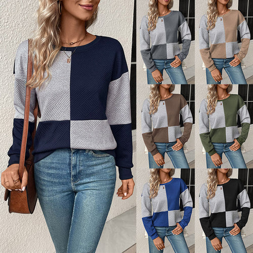 Damen lässiges Sweatshirt mit geometrischem Muster und trendigem Schnitt W&W Mode