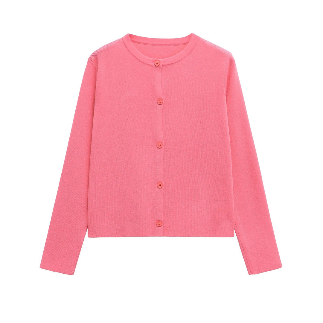 Damen Strickjacke mit knöpfbarem Design und elegantem Rundhalsausschnitt W&W Mode