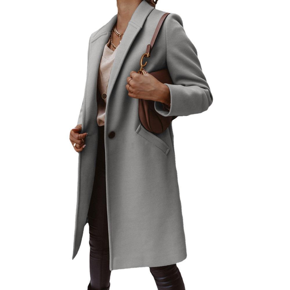 Damen Wollmantel mit elegantem Revers und zeitlosem Schnitt W&W Mode