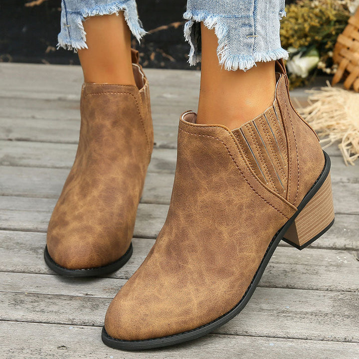 W&W Mode | Vintage Stiefeletten Mit Klobigem Absatz