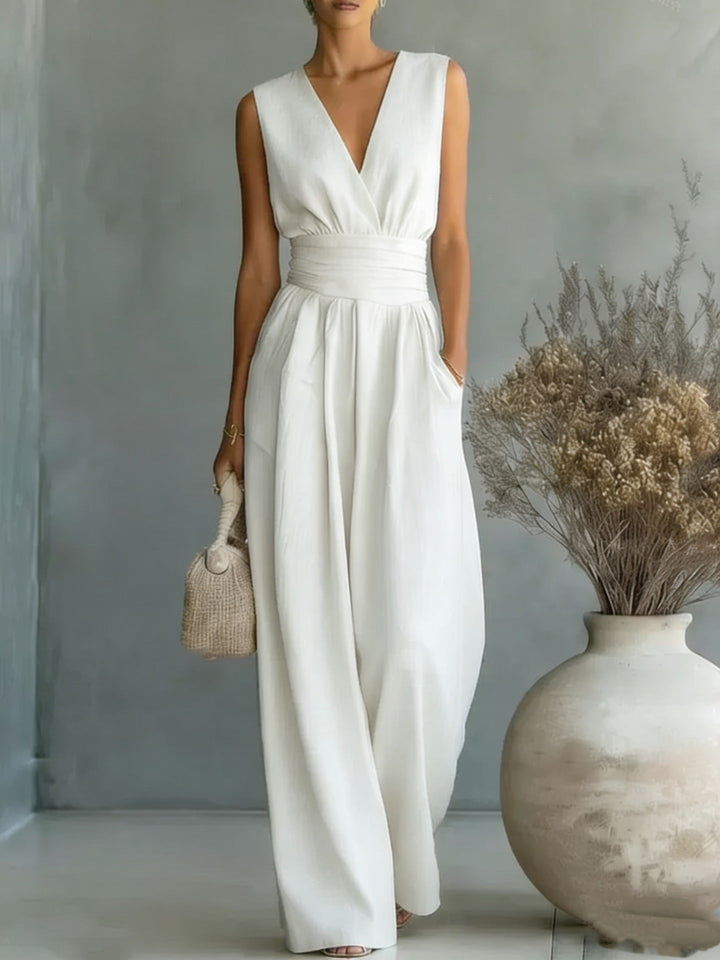 W&W Mode | Eleganter Ärmelloser Jumpsuit Mit Schmeichelhafter Passform