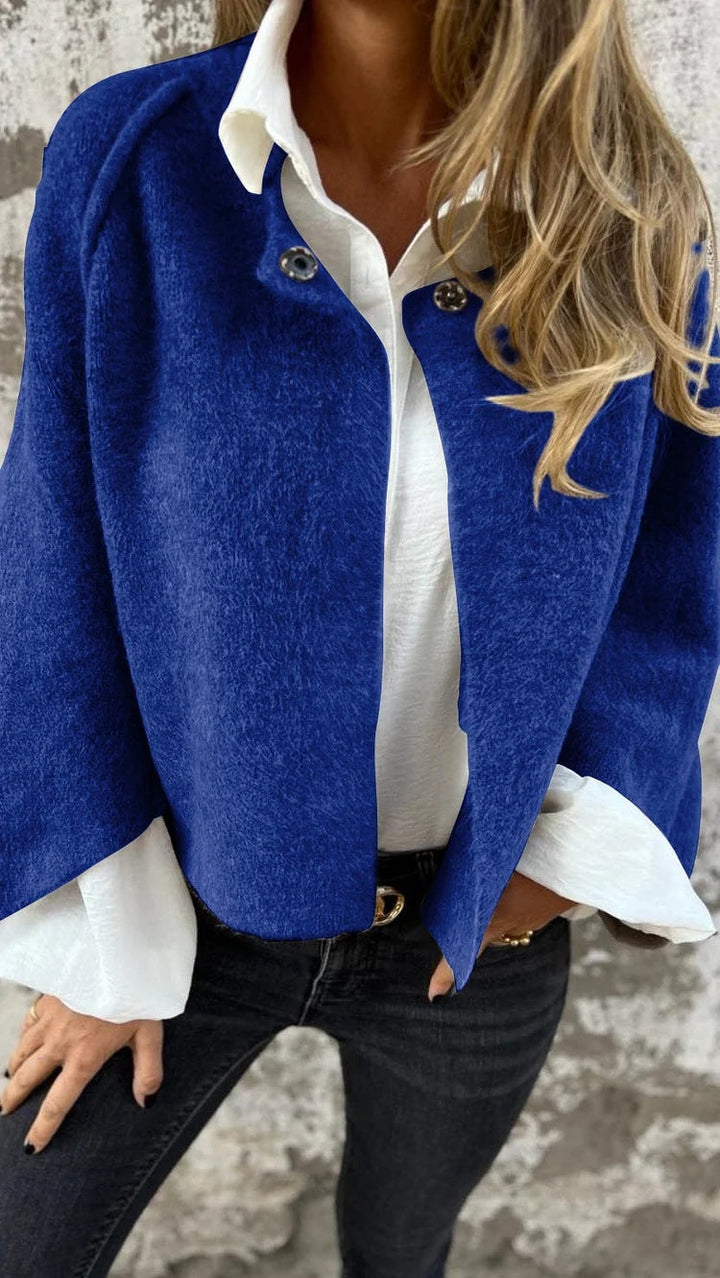 Damen kurzer Mantel aus Kaschmirimitat mit Polyester und Elasthan