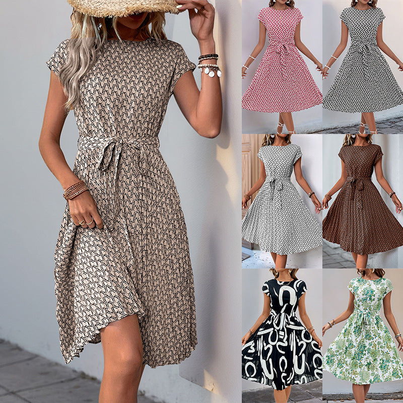 Damen Midikleid mit asymmetrischem Schnitt und modischem Bindegürtel W&W Mode