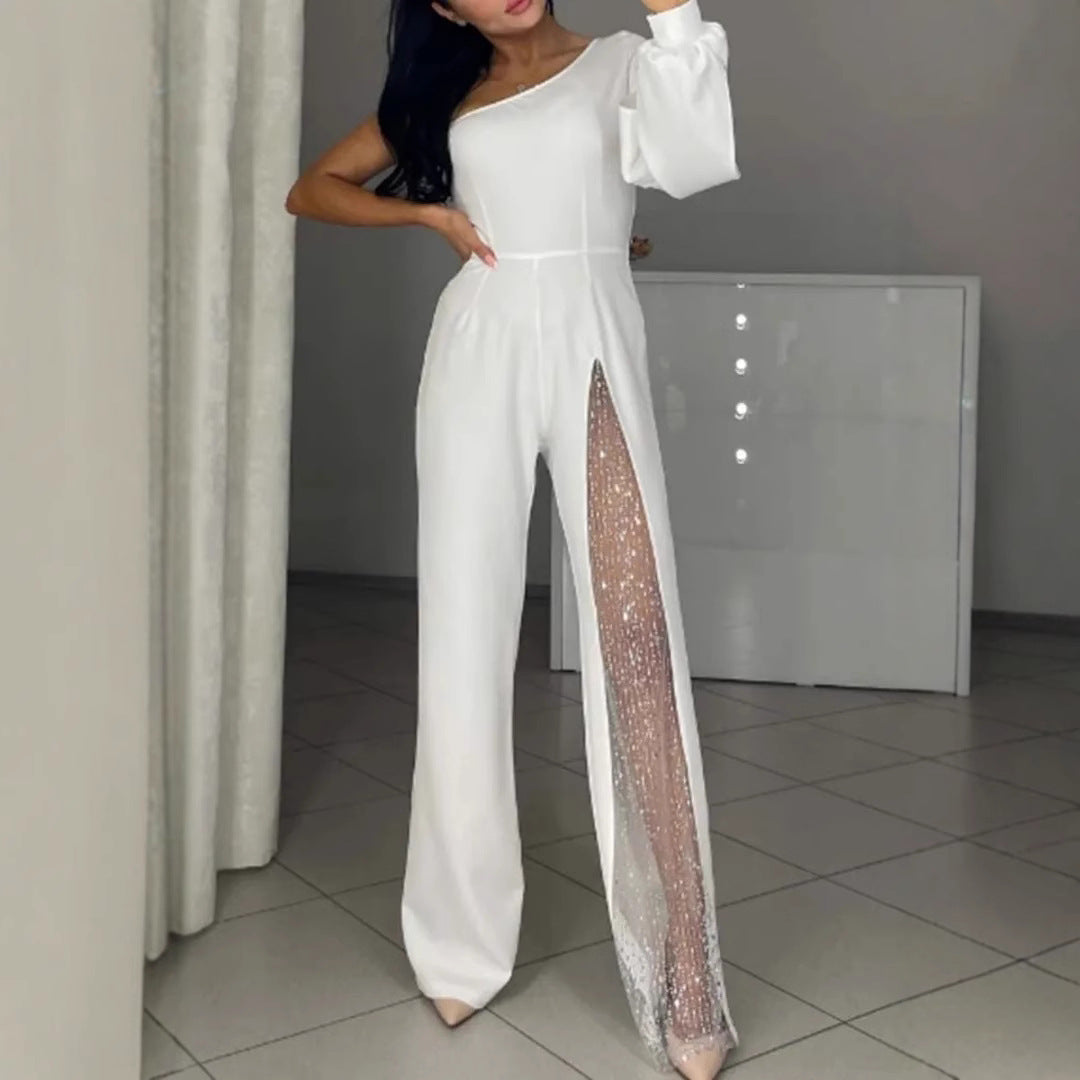 W&W Mode | Sexy einseitiger High-Slit-Jumpsuit