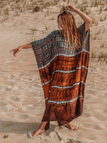 Damen Strandkaftan mit einzigartigem Batikdesign und lockerer Passform W&W Mode