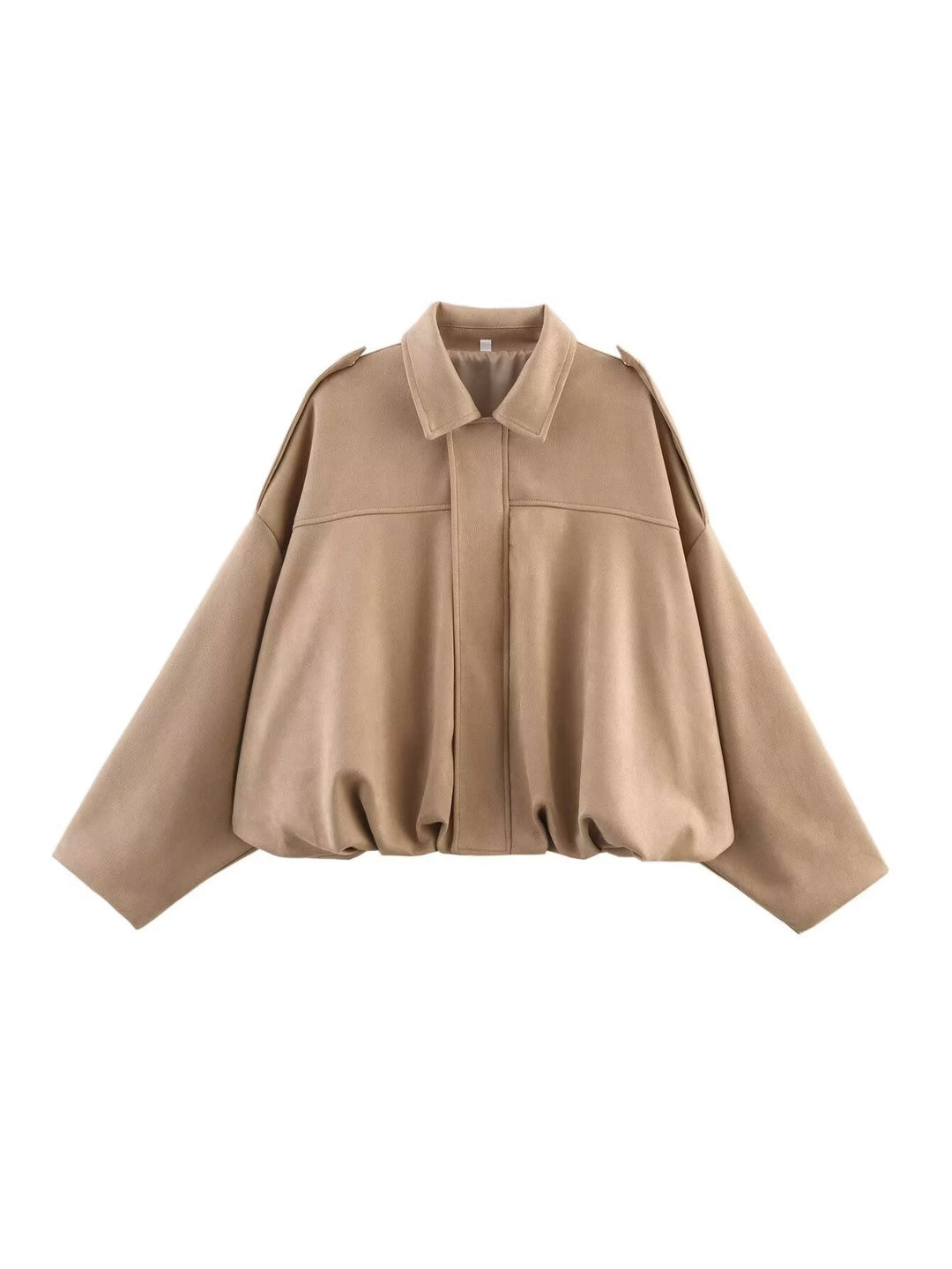 Damen Oversized Jacke mit lässiger Schnittführung und abnehmbaren Kragen W&W Mode