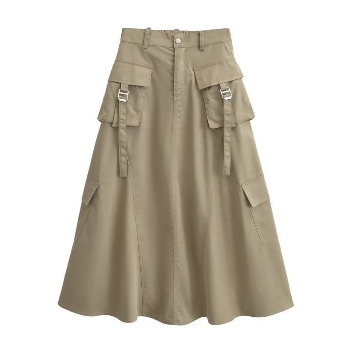 Damen Midirock mit praktischen Cargo-Taschen und elegantem Schnitt W&W Mode
