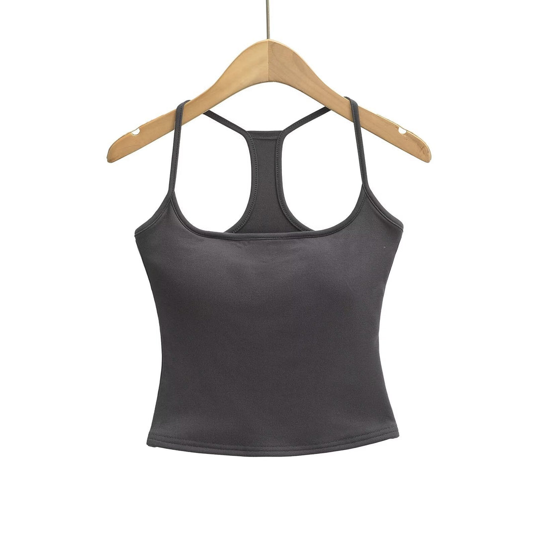 Damen Sportliches Trägershirt mit atmungsaktivem Material und deportivo Design W&W Mode