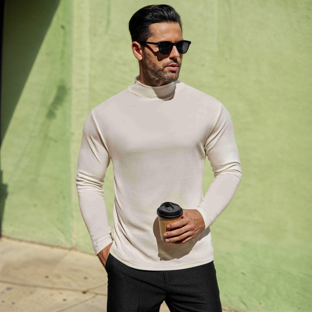 Herren Stehkragen Pullover aus weichem Baumwollmix W&W Mode