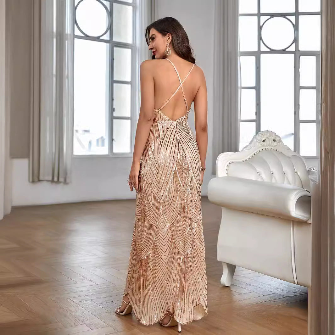 W&W Mode | Feierliche Performance Pailletten Abendkleid