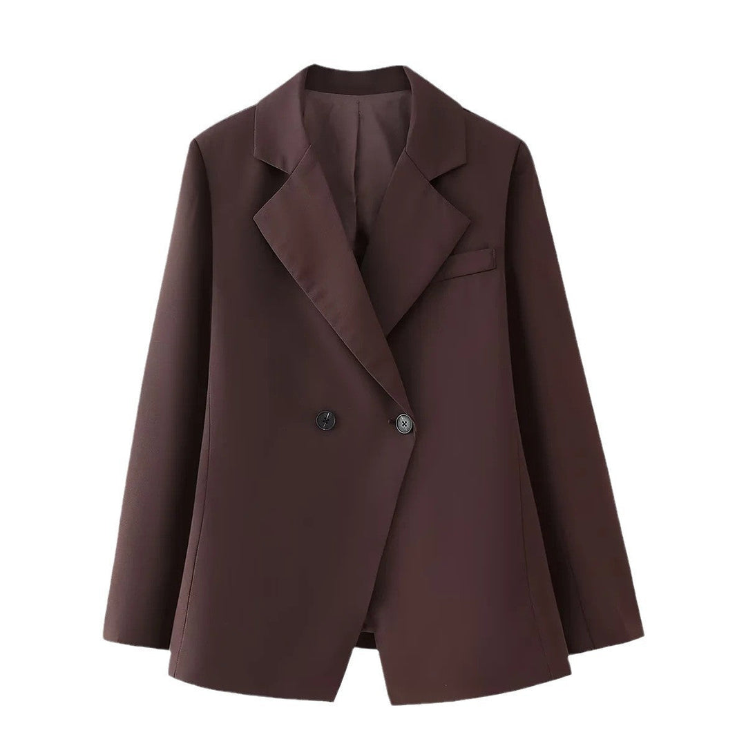 Damen eleganter, doppelreihiger Blazer mit klassischem Revers W&W Mode