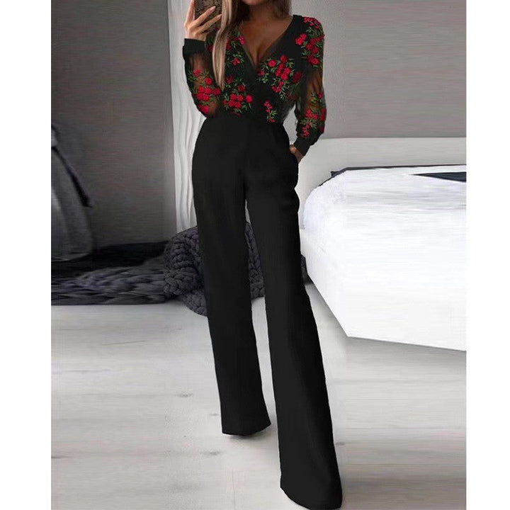Damen Jumpsuit mit asymmetrischem Revers, taillierter Passform und weitem Bein