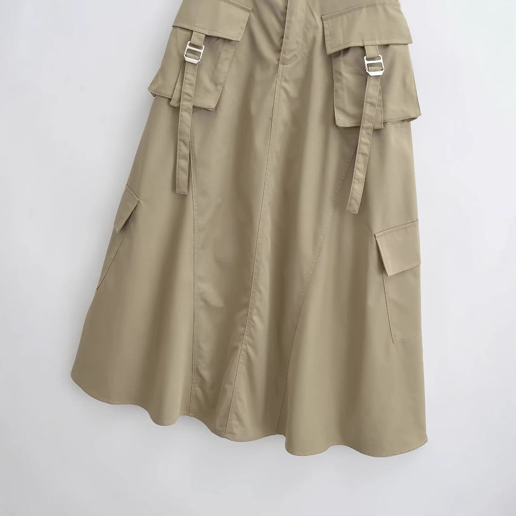 Damen Midirock mit praktischen Cargo-Taschen und elegantem Schnitt W&W Mode