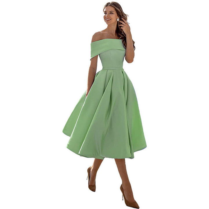 W&W Mode | Vielseitiges Trägerloses Satin-Kleid Für Partys
