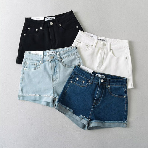 Damen Jeansshorts mit lässigem Schnitt und versäuberten Abschlüssen W&W Mode