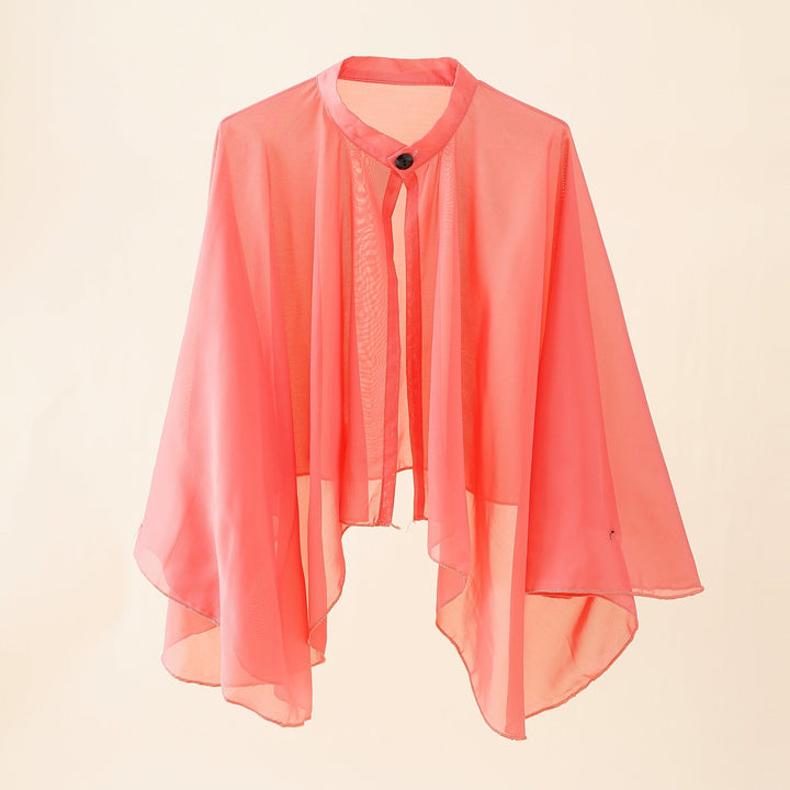 Damen Luftiger Chiffon-Kimono mit weit ausgestellten Ärmeln W&W Mode