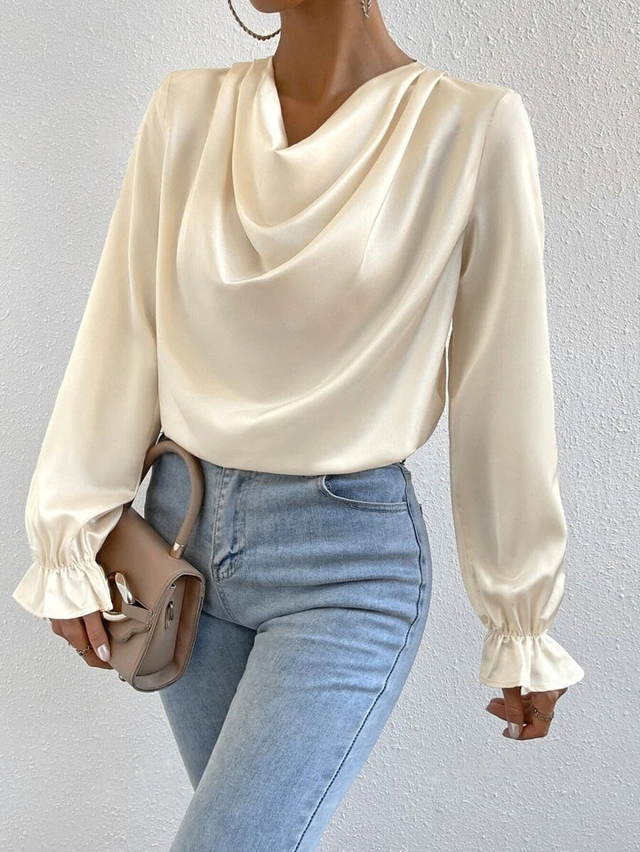 W&W Mode | Satin Langarmbluse Top