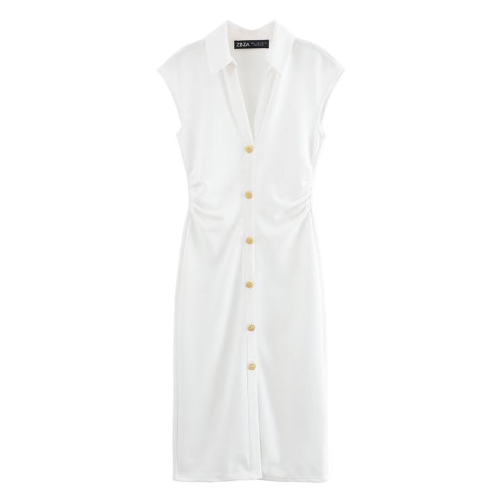Damen Hemdblusenkleid mit edlen Knopfdetails und elegantem Schnitt W&W Mode
