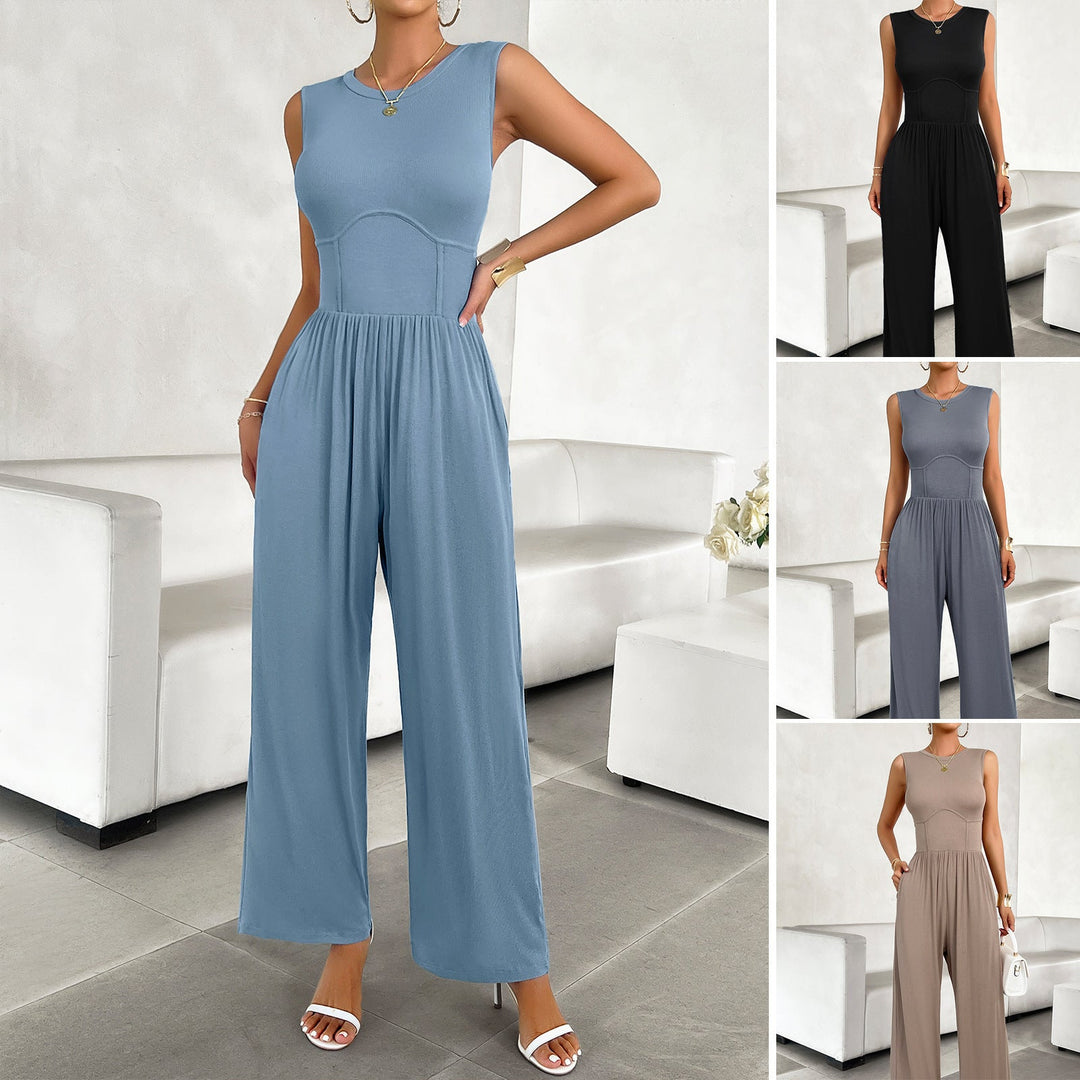 Damen eleganter Jumpsuit mit weitem Schnitt und figurschmeichelndem Design W&W Mode